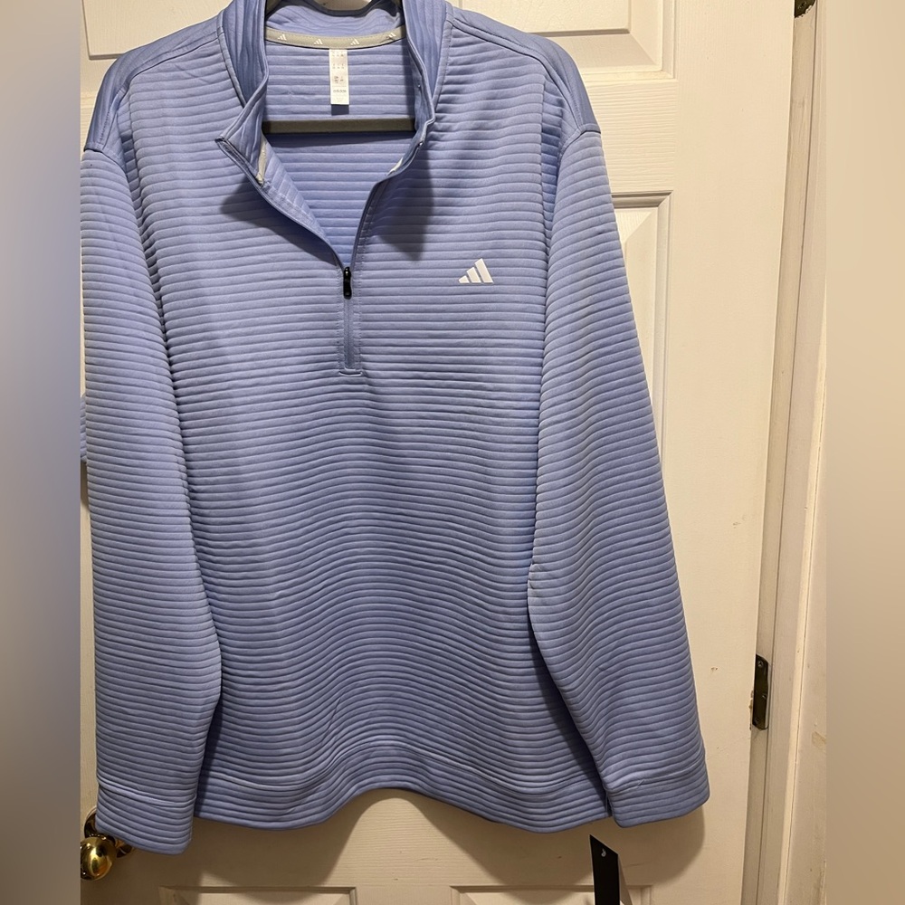 Men's Light Blue Quarter-Zip Pullover Adidas